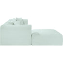 Meridian Shaggy Mint Corduroy Performance Fabric Modular Sectional IMAGE 4