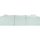 Meridian Shaggy Mint Corduroy Performance Fabric Modular Sectional IMAGE 5