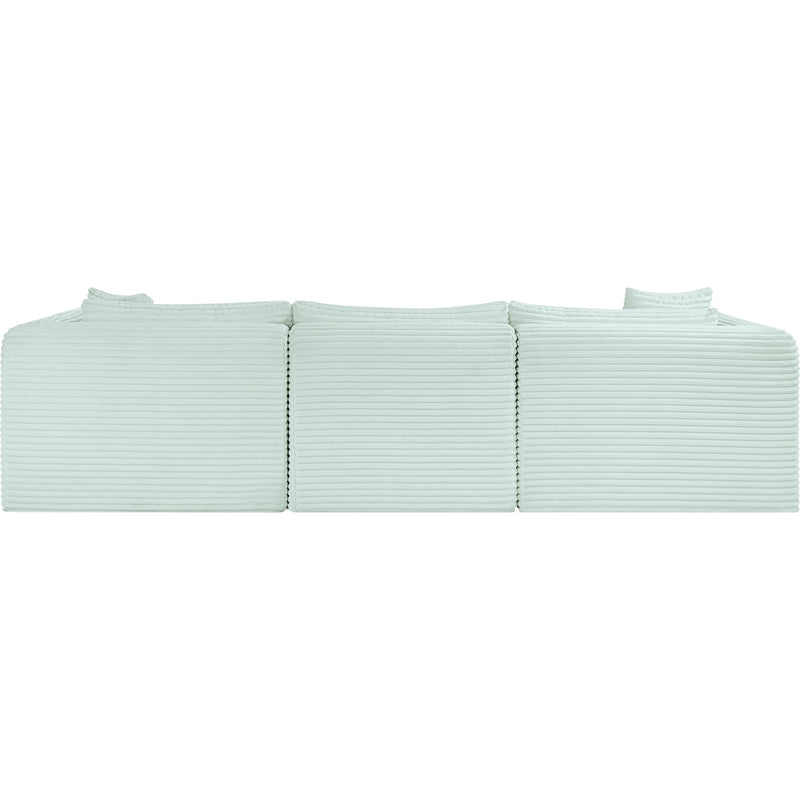 Meridian Shaggy Mint Corduroy Performance Fabric Modular Sectional IMAGE 5