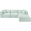 Meridian Shaggy Mint Corduroy Performance Fabric Modular Sectional IMAGE 6