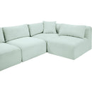 Meridian Shaggy Mint Corduroy Performance Fabric Modular Sectional IMAGE 10