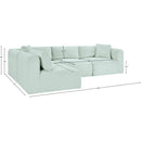 Meridian Shaggy Mint Corduroy Performance Fabric Modular Sectional IMAGE 12