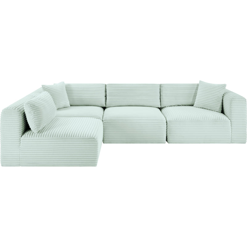 Meridian Shaggy Mint Corduroy Performance Fabric Modular Sectional IMAGE 3