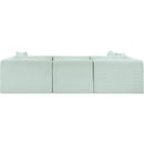 Meridian Shaggy Mint Corduroy Performance Fabric Modular Sectional IMAGE 5