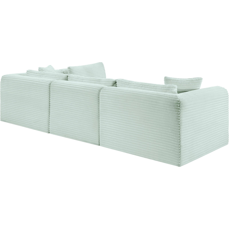 Meridian Shaggy Mint Corduroy Performance Fabric Modular Sectional IMAGE 7