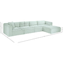 Meridian Shaggy Mint Corduroy Performance Fabric Modular Sectional IMAGE 12