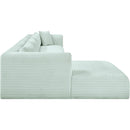Meridian Shaggy Mint Corduroy Performance Fabric Modular Sectional IMAGE 4