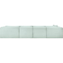 Meridian Shaggy Mint Corduroy Performance Fabric Modular Sectional IMAGE 5