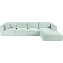 Meridian Shaggy Mint Corduroy Performance Fabric Modular Sectional IMAGE 6