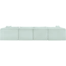 Meridian Shaggy Mint Corduroy Performance Fabric Modular Sectional IMAGE 5