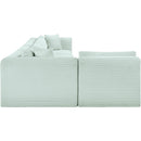 Meridian Shaggy Mint Corduroy Performance Fabric Modular Sectional IMAGE 4