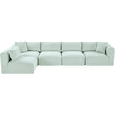 Meridian Shaggy Mint Corduroy Performance Fabric Modular Sectional IMAGE 6