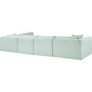 Meridian Shaggy Mint Corduroy Performance Fabric Modular Sectional IMAGE 7