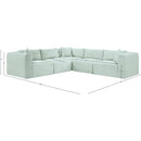 Meridian Shaggy Mint Corduroy Performance Fabric Modular Sectional IMAGE 11