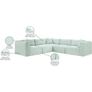 Meridian Shaggy Mint Corduroy Performance Fabric Modular Sectional IMAGE 12