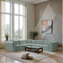 Meridian Shaggy Mint Corduroy Performance Fabric Modular Sectional IMAGE 2