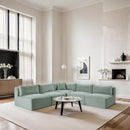 Meridian Shaggy Mint Corduroy Performance Fabric Modular Sectional IMAGE 2