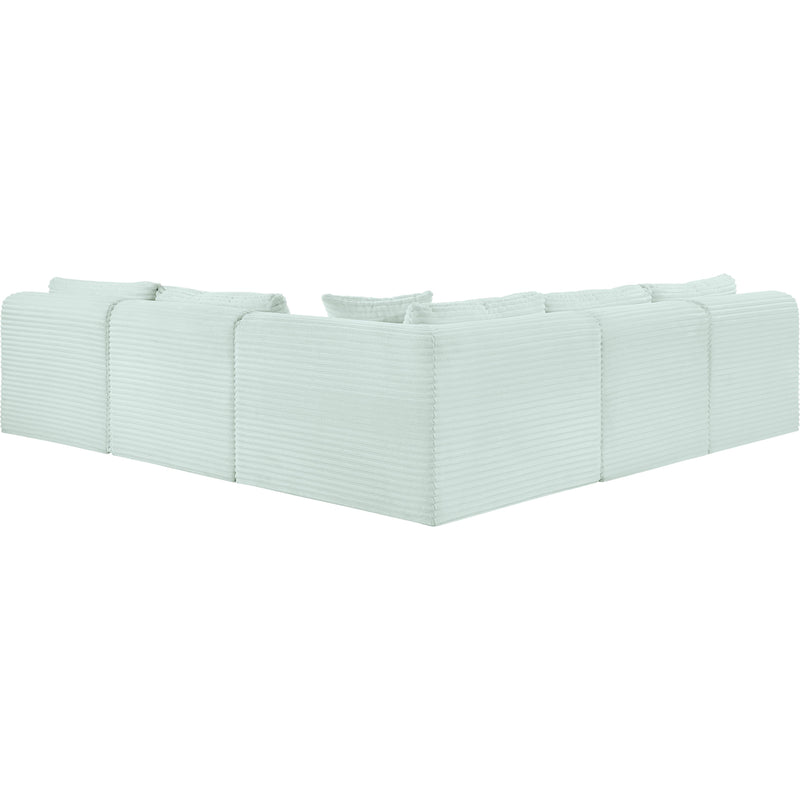 Meridian Shaggy Mint Corduroy Performance Fabric Modular Sectional IMAGE 5