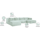 Meridian Shaggy Mint Corduroy Performance Fabric Modular Sectional IMAGE 13