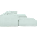 Meridian Shaggy Mint Corduroy Performance Fabric Modular Sectional IMAGE 4