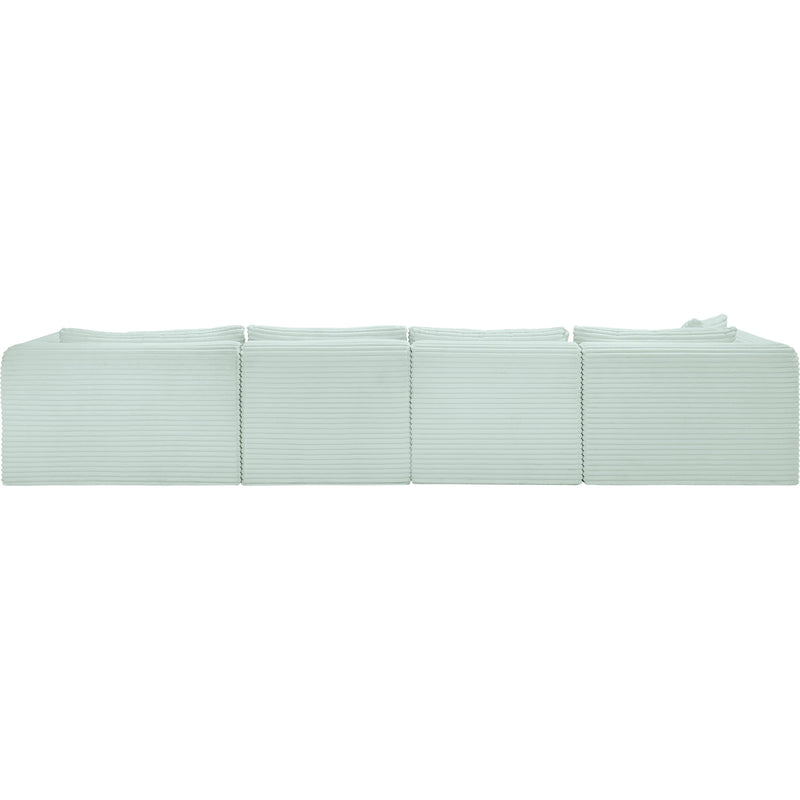 Meridian Shaggy Mint Corduroy Performance Fabric Modular Sectional IMAGE 5
