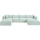 Meridian Shaggy Mint Corduroy Performance Fabric Modular Sectional IMAGE 6