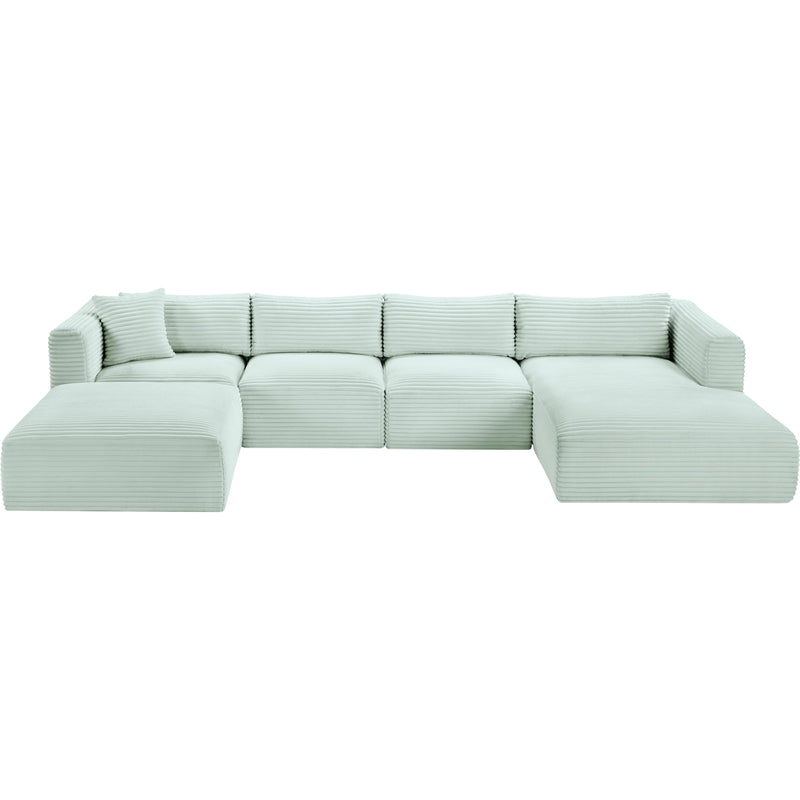 Meridian Shaggy Mint Corduroy Performance Fabric Modular Sectional IMAGE 6