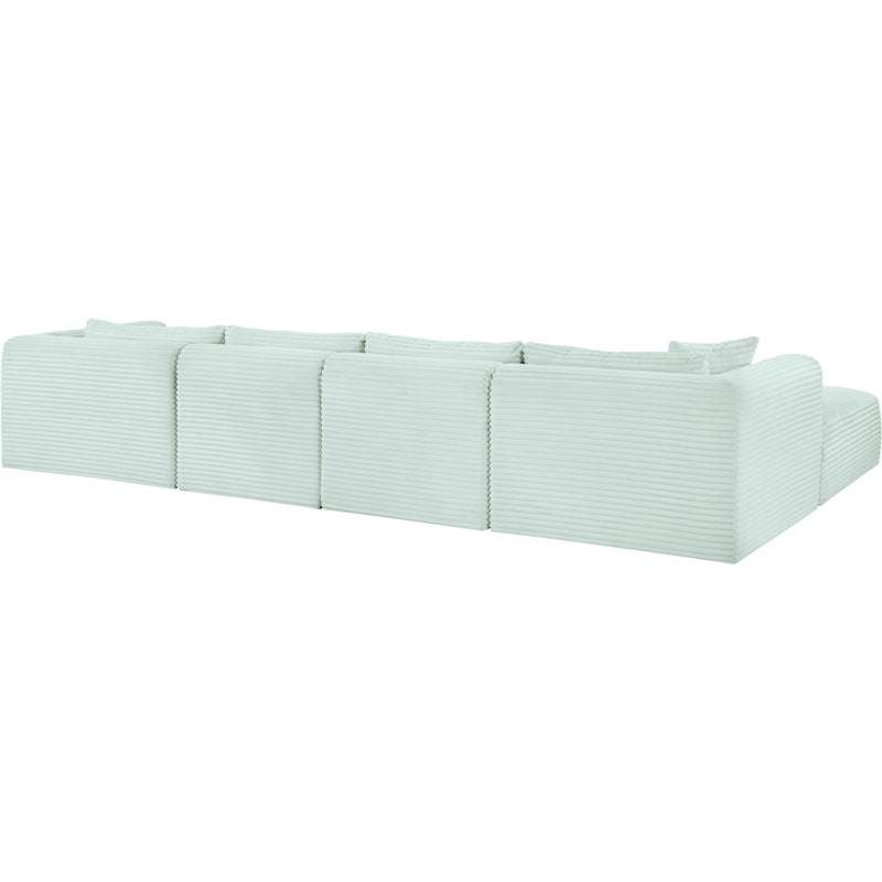 Meridian Shaggy Mint Corduroy Performance Fabric Modular Sectional IMAGE 7
