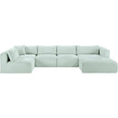 Meridian Shaggy Mint Corduroy Performance Fabric Modular Sectional IMAGE 3