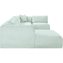 Meridian Shaggy Mint Corduroy Performance Fabric Modular Sectional IMAGE 4