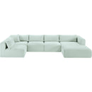 Meridian Shaggy Mint Corduroy Performance Fabric Modular Sectional IMAGE 6