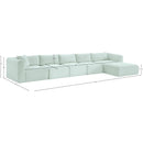 Meridian Shaggy Mint Corduroy Performance Fabric Modular Sectional IMAGE 12