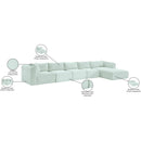 Meridian Shaggy Mint Corduroy Performance Fabric Modular Sectional IMAGE 13