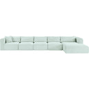 Meridian Shaggy Mint Corduroy Performance Fabric Modular Sectional IMAGE 3