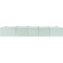 Meridian Shaggy Mint Corduroy Performance Fabric Modular Sectional IMAGE 5