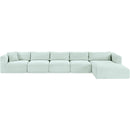 Meridian Shaggy Mint Corduroy Performance Fabric Modular Sectional IMAGE 6
