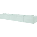 Meridian Shaggy Mint Corduroy Performance Fabric Modular Sectional IMAGE 7