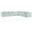 Meridian Shaggy Mint Corduroy Performance Fabric Modular Sectional IMAGE 12