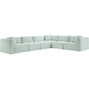Meridian Shaggy Mint Corduroy Performance Fabric Modular Sectional IMAGE 3