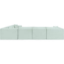Meridian Shaggy Mint Corduroy Performance Fabric Modular Sectional IMAGE 5