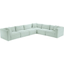 Meridian Shaggy Mint Corduroy Performance Fabric Modular Sectional IMAGE 6