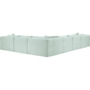 Meridian Shaggy Mint Corduroy Performance Fabric Modular Sectional IMAGE 7