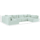 Meridian Shaggy Mint Corduroy Performance Fabric Modular Sectional IMAGE 12