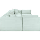 Meridian Shaggy Mint Corduroy Performance Fabric Modular Sectional IMAGE 4