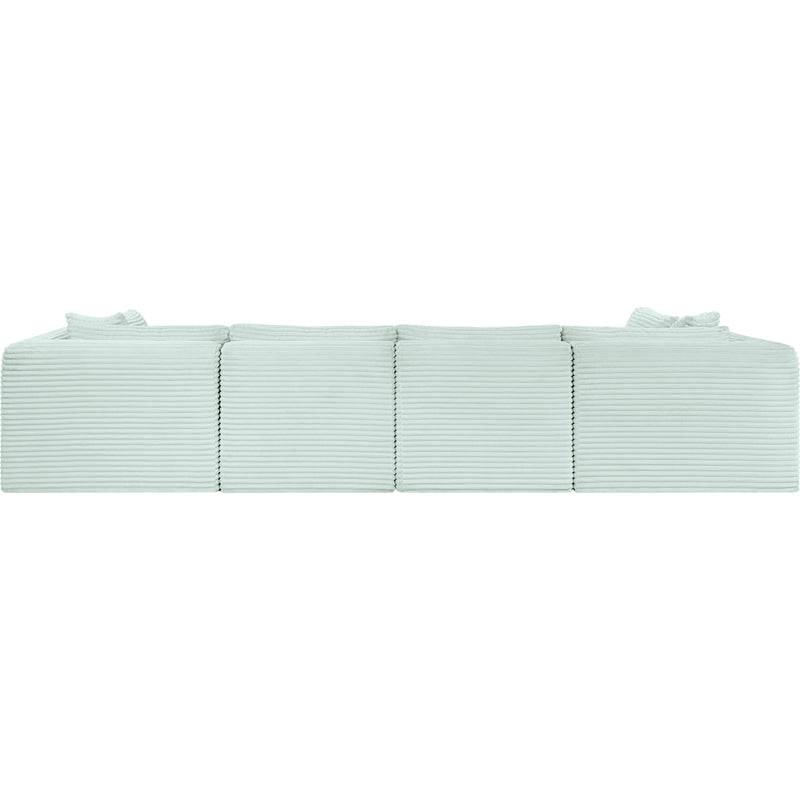 Meridian Shaggy Mint Corduroy Performance Fabric Modular Sectional IMAGE 5