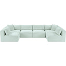 Meridian Shaggy Mint Corduroy Performance Fabric Modular Sectional IMAGE 6