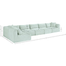 Meridian Shaggy Mint Corduroy Performance Fabric Modular Sectional IMAGE 12