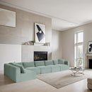 Meridian Shaggy Mint Corduroy Performance Fabric Modular Sectional IMAGE 2