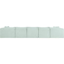 Meridian Shaggy Mint Corduroy Performance Fabric Modular Sectional IMAGE 4