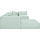 Meridian Shaggy Mint Corduroy Performance Fabric Modular Sectional IMAGE 4